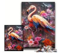 Puzzle da 1000 pezzi "Fantasy Flamingo" per adulti, 50x75cm, ideale per gli innamorati, perfetto come regalo di Natale, Capodanno e San Valentino.
