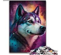 Puzzle da 1000 pezzi Fantasy Husky, puzzle da 1000 pezzi per adulti, stimolante arte fai da te per appassionati, regalo perfetto per rilassarsi (dimensioni 26x38cm)
