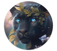 Puzzle da 1000 pezzi Fantasy Leopard Puzzle rotondi da 1000 pezzi per adulti, Halloween, Pasqua, Capodanno 67,5x67,5 cm