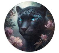 Puzzle da 1000 pezzi Fantasy Leopard Puzzle rotondi da 1000 pezzi per adulti, Halloween, Pasqua, Capodanno 67,5x67,5 cm