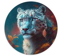Puzzle da 1000 pezzi Fantasy Leopard Puzzle rotondi da 1000 pezzi per adulti, Halloween, Pasqua, Capodanno 67,5x67,5 cm