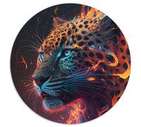 Puzzle da 1000 pezzi "Fantasy Leopard", puzzle rotondo da 1000 pezzi, rompicapo stimolante, giocattolo rilassante per adolescenti, 67,5x67,5 cm