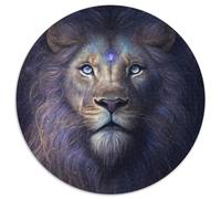 Puzzle da 1000 pezzi Fantasy Lion Round JigsawPuzzle da 1000 pezzi per adulti, attività educativa per le abilità cognitive, miglioramento delle abilità cognitive, 67,5x67,5 cm