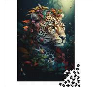 Puzzle da 1000 pezzi Fantasy Magic Leopard per adulti, puzzle in legno, gioco educativo per adolescenti adulti, 1000 pezzi (75x50 cm)