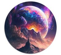 Puzzle da 1000 pezzi "Fantasy Planet Landscape", puzzle rotondo da 1000 pezzi, rompicapo e decorazione per la casa, regalo perfetto per le feste, 67,5x67,5 cm.