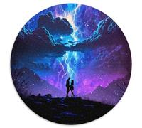 Puzzle da 1000 pezzi, Fantasy Thunder Landscape, puzzle rotondo da 1000 pezzi, rompicapo impegnativo per adolescenti, divertente serata di giochi in famiglia (dimensioni 67,5x67,5 cm)