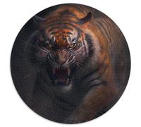 Puzzle da 1000 pezzi Fantasy Tiger Puzzle rotondi da 1000 pezzi per adulti Regalo perfetto per le feste di Natale, Halloween, Pasqua, Capodanno 67,5x67,5 cm