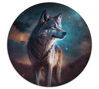 Puzzle da 1000 pezzi Fantasy Wolf, puzzle rotondi da 1000 pezzi per adulti, per decorazioni per la casa, allenamento del cervello e regali per le feste, 67,5x67,5 cm.