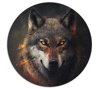 Puzzle da 1000 pezzi Fantasy Wolf Puzzle rotondi da 1000 pezzi per adulti Regalo perfetto per le feste di Natale, Halloween, Pasqua, Capodanno 67,5x67,5 cm
