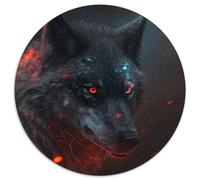 Puzzle da 1000 pezzi Fantasy Wolf Puzzle rotondi da 1000 pezzi per adulti Regalo perfetto per le feste di Natale, Halloween, Pasqua, Capodanno 67,5x67,5 cm