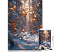 Puzzle da 1000 pezzi, farfalla sulla neve, paese delle meraviglie, passatempo tranquillo e appagante, perfetto incastro, taglio di precisione, dimensioni del giocattolo: 38x52cm