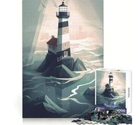Puzzle da 1000 pezzi "Faro dei sogni",taglio preciso,divertimento per la mente,divertimento per rallentare il tempo,decorazione natalizia da parete (38x52cm)