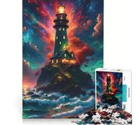 Puzzle da 1000 pezzi "Faro Fantasy", gioco interattivo, allena la mente e la manualità, con pezzi a incastro di forma casuale 50x75cm