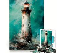 Puzzle da 1000 pezzi "Faro in tempesta" per adolescenti, ideale per stimolare la memoria, calmare la mente e creare un'opera d'arte da collezione 38x52cm