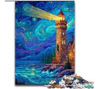 Puzzle da 1000 pezzi "Faro nel cielo stellato" per adulti e adolescenti, gioco stimolante e interazione tra genitori e figli in famiglia (26x38cm)