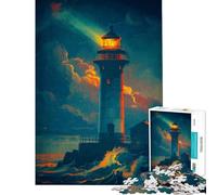 Puzzle da 1000 pezzi "Faro nella tempesta" Gioco educativo di analisi e logica difficile e stimolante adatto a persone dai 14 anni in su 38x26cm