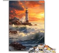 Puzzle da 1000 pezzi "Faro tra le onde" Puzzle in cartone, perfetto per il divertimento in famiglia, giochi di società, bomboniere per feste di compleanno 1000 pezzi(26x38cm)