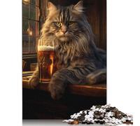 Puzzle da 1000 pezzi Fat Cat Beer Bar Pub Drink Puzzle per adulti Difficoltà Rafforza le relazioni tra i membri della famiglia 1000 pezzi (38x26 cm)