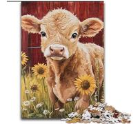 Puzzle da 1000 pezzi "Fattoria, Girasoli e Mucche" per adulti e ragazzi, per età 14+, giochi divertenti, attività divertenti a casa, regali di compleanno, regali da viaggio (50x75cm)