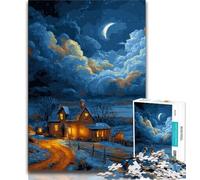 Puzzle da 1000 pezzi "Fattoria sotto il cielo notturno" per adulti e adolescenti, giocattolo educativo intellettuale decomprimente, regali di Babbo Natale segreto (50x75cm)