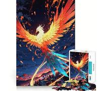 Puzzle da 1000 pezzi "Fenice che sorge su un paesaggio urbano" per ragazzi, stimola la memoria, ideale per il tempo libero a casa, per assemblare immagini e creare un regalo perfetto (38x52cm)