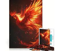 Puzzle da 1000 pezzi "Fenice di fuoco e animali" per adolescenti, gioco di logica e rilassamento, con bordi sottili, da collezione (50x75cm)