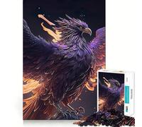 Puzzle da 1000 pezzi "Fenice di Fuoco Viola" per adulti, ideale per rafforzare la memoria e il legame familiare, con bordi netti, perfetto come regalo di compleanno (50x75cm)
