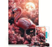 Puzzle da 1000 pezzi "Fenicottero rosa in fiore" per ragazzi, gioco di logica, gioco di gruppo, taglio di precisione, regalo pensato con cura (38x26cm)