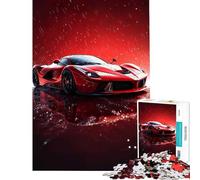 Puzzle da 1000 pezzi Ferrari rossa sotto la pioggia Gioco per tutta la famiglia sfida per l'intelligenza giocattolo avvincente ottimo regalo per compleanni (dimensioni 50x75cm)
