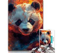 Puzzle da 1000 pezzi "Fiamma Panda" per adulti e ragazzi, impegnativo da completare ma divertente e umoristico, unico come decorazione per la casa e regalo, 38x26cm