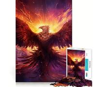 Puzzle da 1000 pezzi "Fiamme di Fenice" per adolescenti, gioco stimolante per la mente, hobby tranquillo, taglio preciso, regalo stagionale (38x52cm)