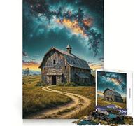 Puzzle da 1000 pezzi "Fienile rustico sotto un cielo stellato" per adolescenti, gioco di logica puro, rilassante, pulito, fine art (50x75cm)