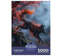 Puzzle Da 1000 Pezzi Fiery Fox Leaping Through Cherry Blossoms Puzzle Per Adulti Gioco Pratico Sfida Difficile Interazione Genitore-figlio 38x26cm/1000pcs