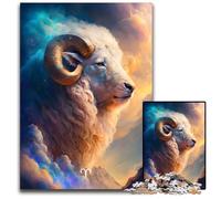 Puzzle da 1000 pezzi "Fiery Ram" per adulti, perfetto per adolescenti, per rafforzare i legami familiari, rompicapo e regalo fai da te per la casa, 50x75CM/19,68x29,52 pollici.
