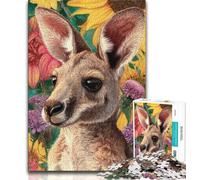 Puzzle da 1000 pezzi "Fiore canguro" per adulti e adolescenti, aiuta il cervello a esercitare i giocattoli avvincenti per coltivare la pazienza, adatto alle coppie, 38x26cm
