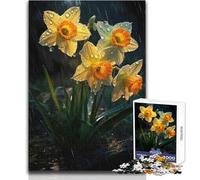 Puzzle da 1000 pezzi - Fiore di narciso sotto la pioggia, calma, piacevole, divertimento, giocattolo di precisione senza cuciture, dimensioni 50x75cm