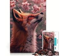 Puzzle da 1000 pezzi "Fiori di ciliegio" con volpe rossa, ideale per adolescenti, gioco di allenamento mentale, design rilassante, regalo perfetto (38x52cm)
