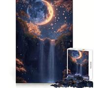 Puzzle da 1000 pezzi "Fiori di ciliegio, Giappone e luna" per adulti, ideale per il benessere mentale, antistress, divertente e preciso, perfetto come regalo di Natale (38x52cm)