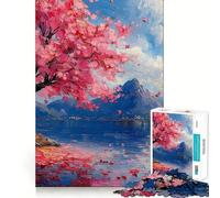 Puzzle da 1000 pezzi "Fiori di ciliegio,oceano,sogno",gioco di precisione e divertente,ideale per stimolare la mente e creare un'atmosfera rilassante,perfetto come regalo di Natale (50x75cm)