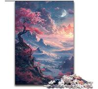 Puzzle da 1000 pezzi "Fiori di ciliegio sulla scogliera" per adolescenti, giochi rilassanti che migliorano l'amore tra coppie per bambini dai 14 anni (26x38cm)