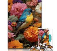 Puzzle da 1000 pezzi "Fiori e passeri" per adulti e ragazzi, giocattoli, giochi educativi, antistress, lista dei desideri con Babbo Natale, 38x26cm