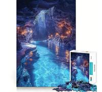 Puzzle da 1000 pezzi Fiume della Grotta Mistica per adulti e ragazzi, gioco di logica, relax, taglio di precisione, (50x75cm)