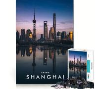 Puzzle da 1000 pezzi "Fiume di Shanghai - Gioco con bordi perfetti" - Gioco cognitivo divertente - Gioco lento - Decorazione natalizia artistica (50x75cm)