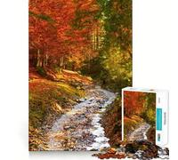 Puzzle da 1000 pezzi "Fiume in una foresta autunnale" per ragazzi, gioco di puzzle stimolante e divertente da creare insieme, con tagli netti e oggetti da collezione (38x26cm)