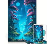 Puzzle da 1000 pezzi "Fiume sereno al chiaro di luna" per adulti e ragazzi, gioco rilassante e stimolante, ideale come regalo per le vacanze (38x52cm)
