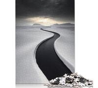 Puzzle da 1000 pezzi "Fiume tortuoso nella neve" per adulti, puzzle che si incastrano perfettamente, puzzle per uomini e donne, 1000 pezzi (75x50 cm)