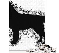 Puzzle da 1000 pezzi Flat Coated Retriever 1 per adolescenti, puzzle in legno per adulti, puzzle, giochi educativi per la casa, giocattoli fai da te, 1000 pezzi (75x50 cm)