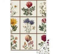 Puzzle Da 1000 Pezzi - Floral Wall Art Prints-3 Puzzle Gioco Rompicapo Decorazione Da Parete Offerta Come Regalo Per Tutta La Famiglia 52x38cm/1000pcs