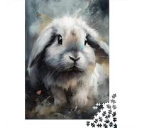 Puzzle Da 1000 Pezzi - Fluffy Bunny Art Print Puzzle Gioco Rompicapo Decorazione Da Parete Offerta Come Regalo Per Tutta La Famiglia 38x26cm/1000pcs