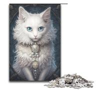 Puzzle da 1000 pezzi "Fluffy White Kitten 08" per bambini, puzzle in legno, decorazioni per la casa, 1000 pezzi